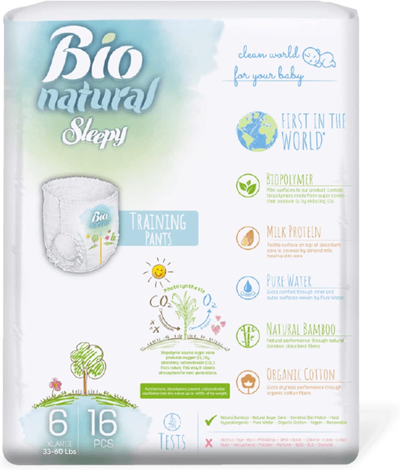 251230193635533_1 SOHO, Bio-Natural Sleepy Baby Diapers, Made from Organic Cotton and Bamboo Extract, Ultimate Comfort and Dryness, Wetness Indicator, Perfume-Free Inner Surface, (6 XL 15-27 Kg, Count-16Pcs) - Image 1